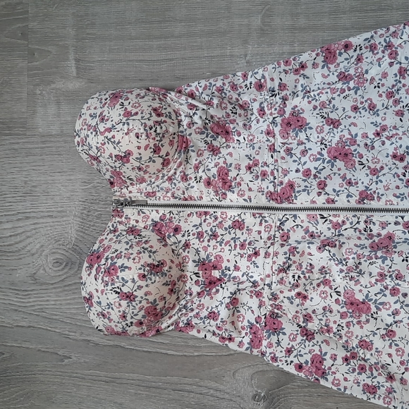 Vintage Pin Up Style Ditsy floral mini bustier corset dress - Picture 2 of 8
